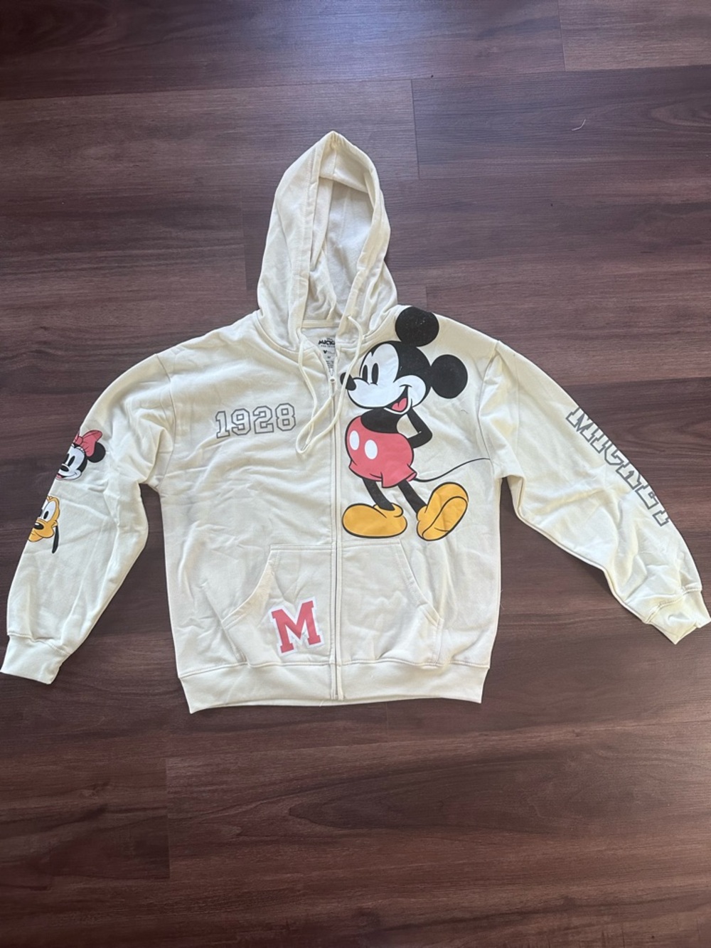 Mickey Mouse Cream Zip-Up Hoodie Jacket
